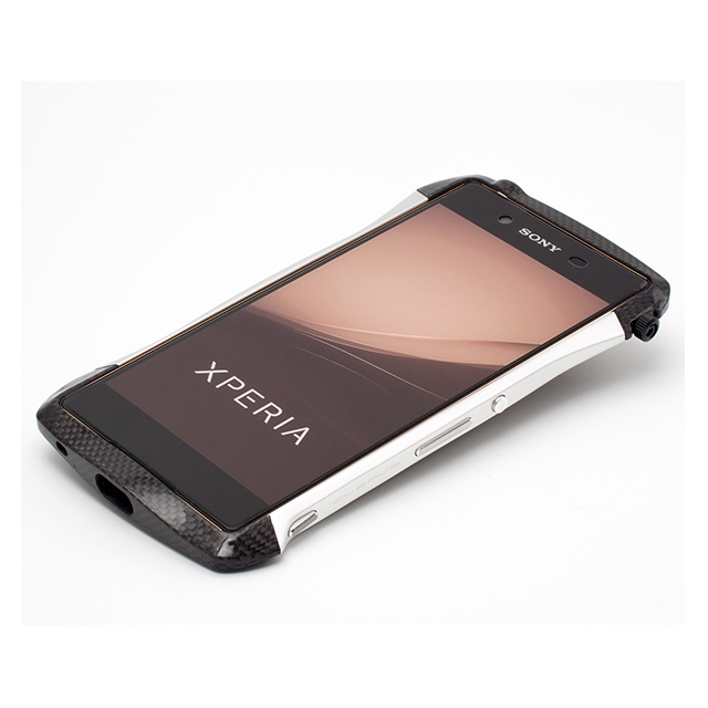 【XPERIA Z4 ケース】CLEAVE Carbon＆Aluminum Bumper “Hybrid” Silverサブ画像