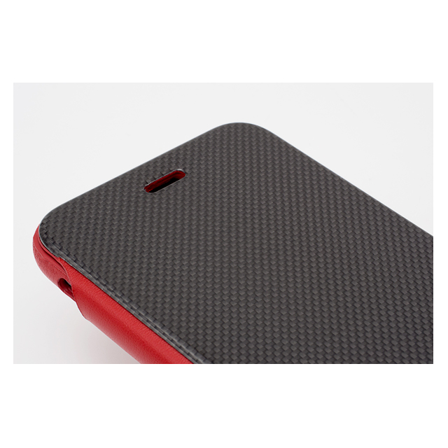 【iPhone6s Plus/6 Plus ケース】Carbon Fiber ＆ Leather Case Redサブ画像