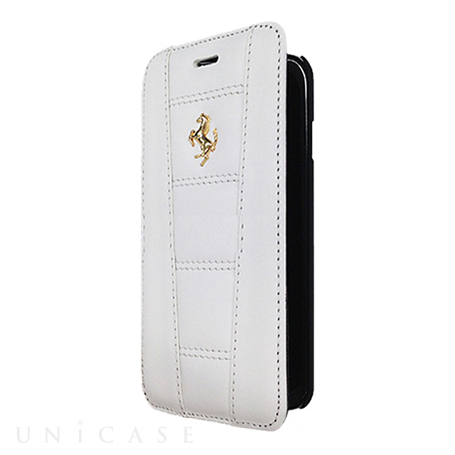 【iPhone6 ケース】458 - White Leather Booktype Case