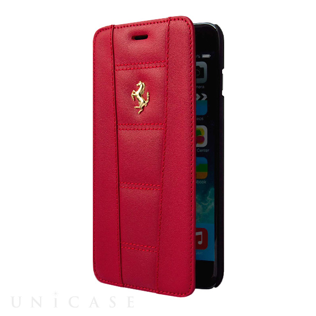 【iPhone6 Plus ケース】458 - Red Leather Booktype Case