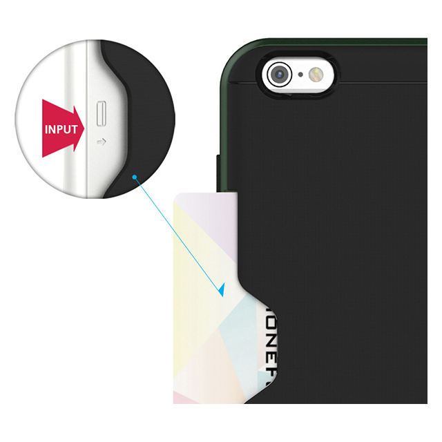 【iPhone6 ケース】LINE カード収納機能付きケース (ハンターグリーン)サブ画像