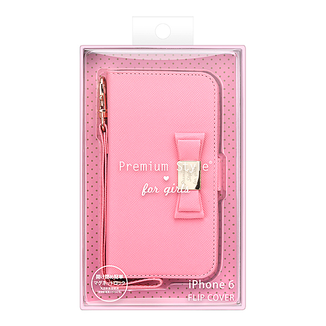 【iPhone6s/6 ケース】フリップカバー ダブルリボン (ピンク)goods_nameサブ画像