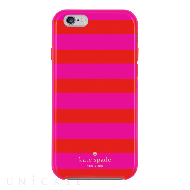 【iPhone6s/6 ケース】Hybrid Hardshell Case (Candy Stripe Red/Pink)
