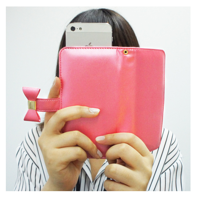 【マルチ スマホケース】Ribbon Diary Pink for 5inchサブ画像