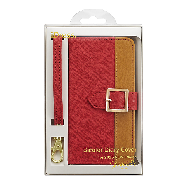 【iPhone6s/6 ケース】iDress Bicolor Diary Cover レッド×ベージュサブ画像