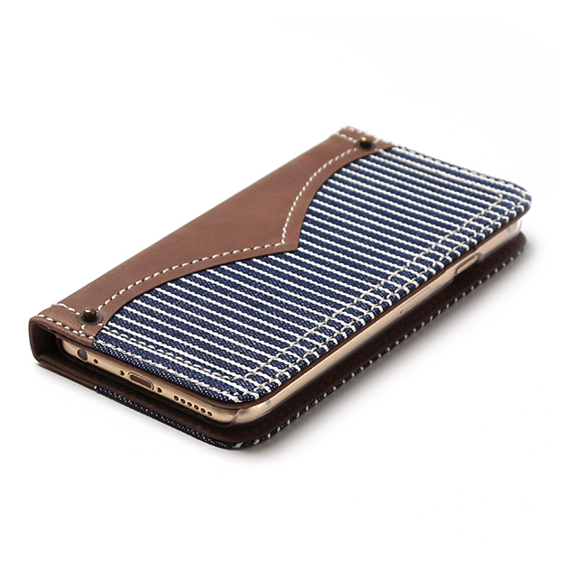 【iPhone6s/6 ケース】Denim Stripe Diary (ネイビー)サブ画像