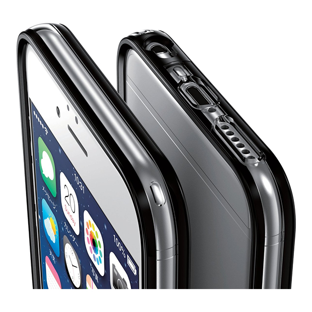 【iPhone6s/6 ケース】ハイブリットバンパー (クリア×ブラック)サブ画像