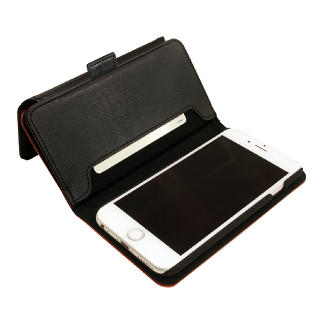 【iPhone6s/6 ケース】ポケット付きブックタイプケース バイカラー(ブラック/ブラウン)サブ画像