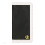 【iPhone6s/6 ケース】薄型ブックタイプケース 迷彩 (ブラック)