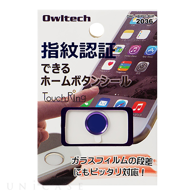指紋認証機能対応ホームボタンシール パープル パープル Owltech Iphoneケースは Unicase