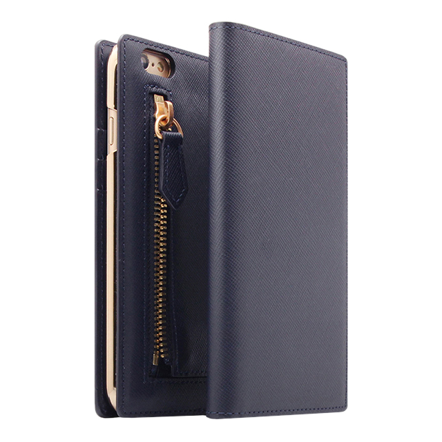 【iPhone6s Plus/6 Plus ケース】Saffiano Zipper Case (ネイビー)サブ画像