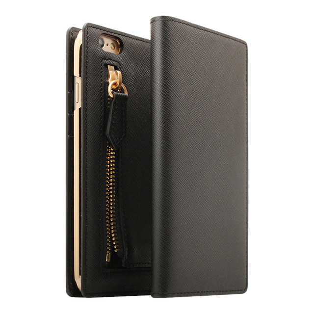 【iPhone6s Plus/6 Plus ケース】Saffiano Zipper Case (ブラック)goods_nameサブ画像