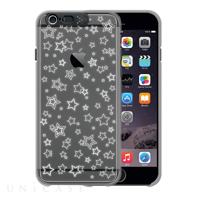 【iPhone6s/6 ケース】Clear Shield イルミネーションケース (スペースグレイ/スター)