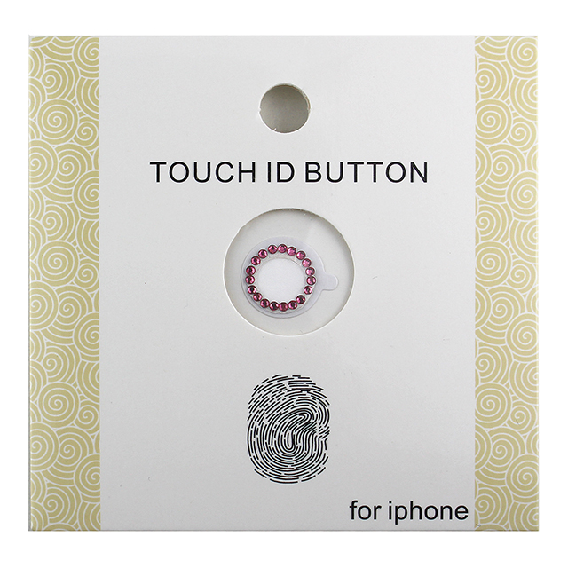 指紋認証対応Touch ID用ホームボタン保護シール キラキラ ラインストーンつき(ピンク/ホワイト)goods_nameサブ画像