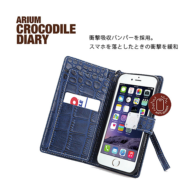 【iPhone6s/6 ケース】クロコダイルDiary (ネイビー)サブ画像