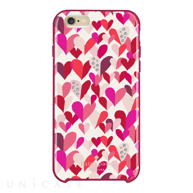 【iPhone6s Plus/6 Plus ケース】Hybrid Hardshell Case (Confetti Hearts Multi/Crystal Stones)