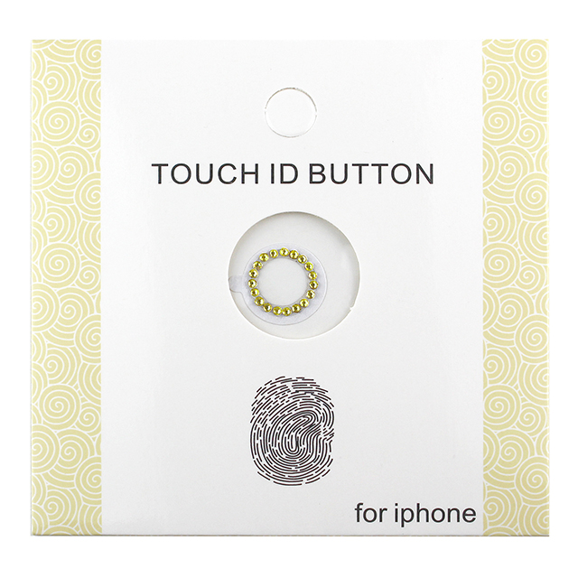 指紋認証対応Touch ID用ホームボタン保護シール キラキラ ラインストーンつき(イエロー/ホワイト)サブ画像