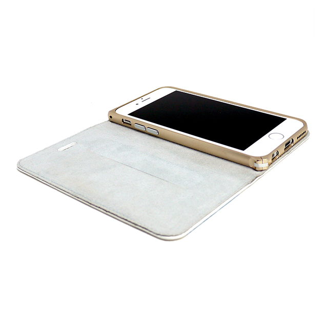 【iPhone6s/6 ケース】Cuoio オイルレザーケース (白×ゴールド)サブ画像