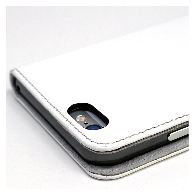 【iPhone6s/6 ケース】Cuoio オイルレザーケース (白×ガンメタリック)サブ画像
