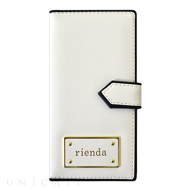 【iPhone6s/6 ケース】rienda 手帳型ケース ベーシック (WHITE)