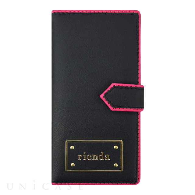 【iPhone6s/6 ケース】rienda 手帳型ケース ベーシック (BLACK)