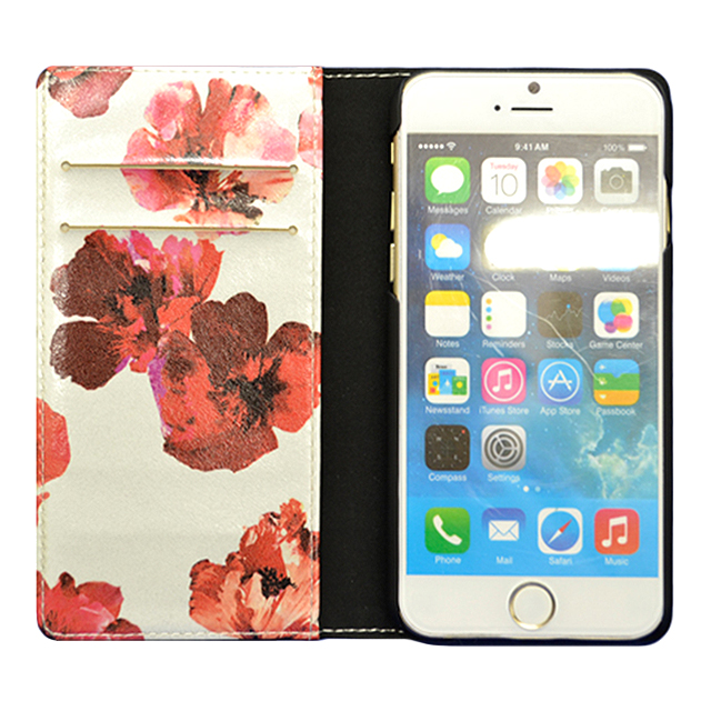 【iPhone6s/6 ケース】rienda 手帳型ケース 内プリント (ブラッドフラワー/WHITE)goods_nameサブ画像