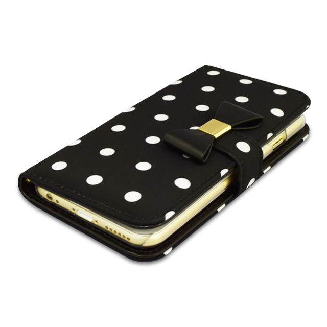 【iPhone6s/6 ケース】Ribbon Diary Dot Black for iPhone6s/6サブ画像