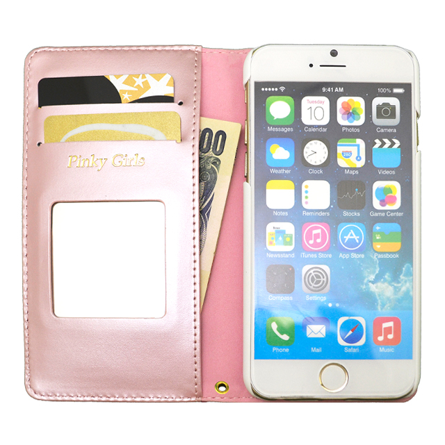 【iPhone6s/6 ケース】Pinky Girls 手帳型ケース キルティングタイプ (ホワイト＆ピンク)サブ画像