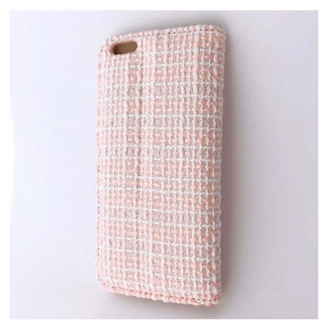 【iPhone6s/6 ケース】シンプルツイードブックケース (ピンク)サブ画像