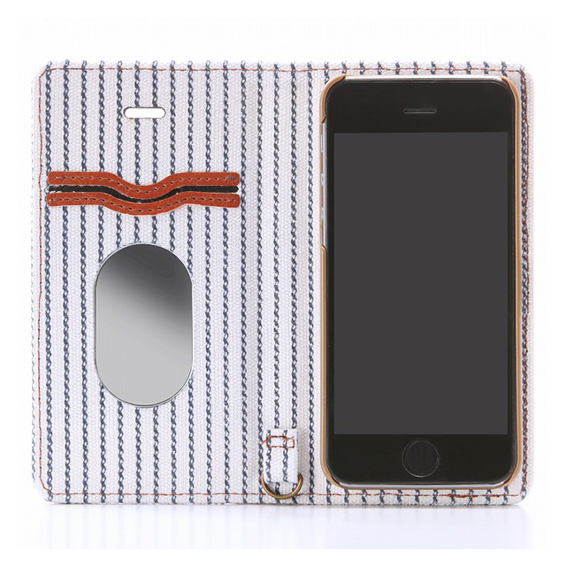 【iPhoneSE(第1世代)/5s/5 ケース】Monica/Design Flap Case (ストライプ柄)サブ画像