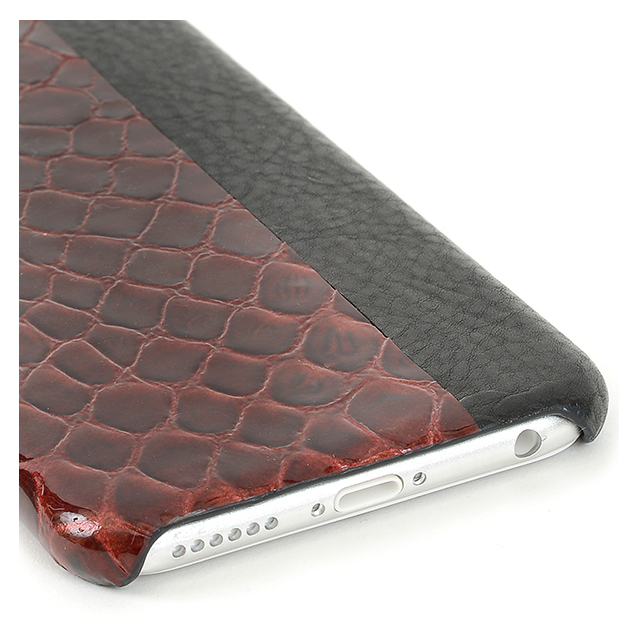 【iPhone6s/6 ケース】Ricco Double Leather Series (ワインレッド/ブラック)サブ画像
