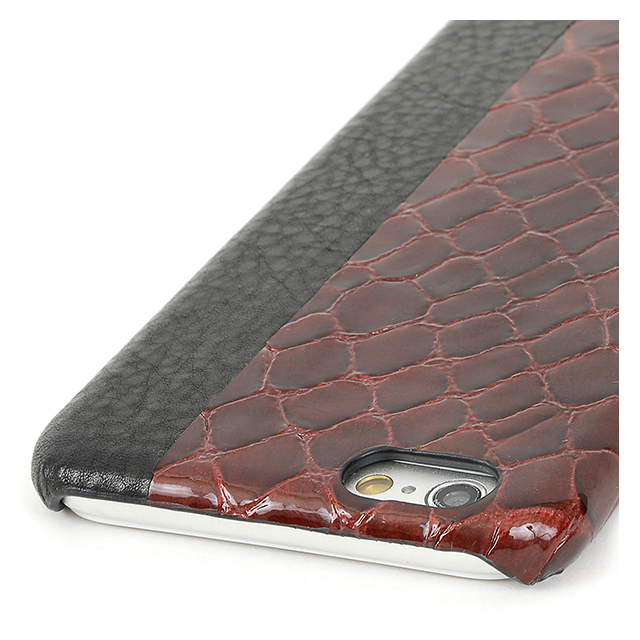【iPhone6s/6 ケース】Ricco Double Leather Series (ワインレッド/ブラック)goods_nameサブ画像