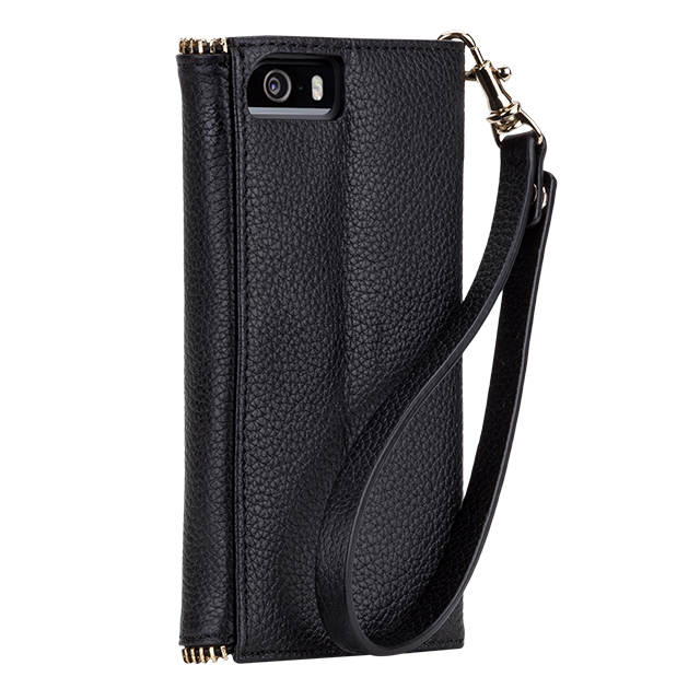 【iPhoneSE(第1世代)/5s/5 ケース】REBECCAMINKOFF Leather Folio Wristlet (Black)サブ画像