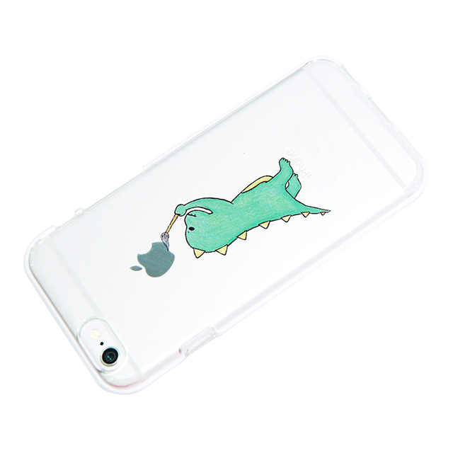 【iPhone6s/6 ケース】ソフトクリアケース (お絵かきザウルス/グリーン)サブ画像