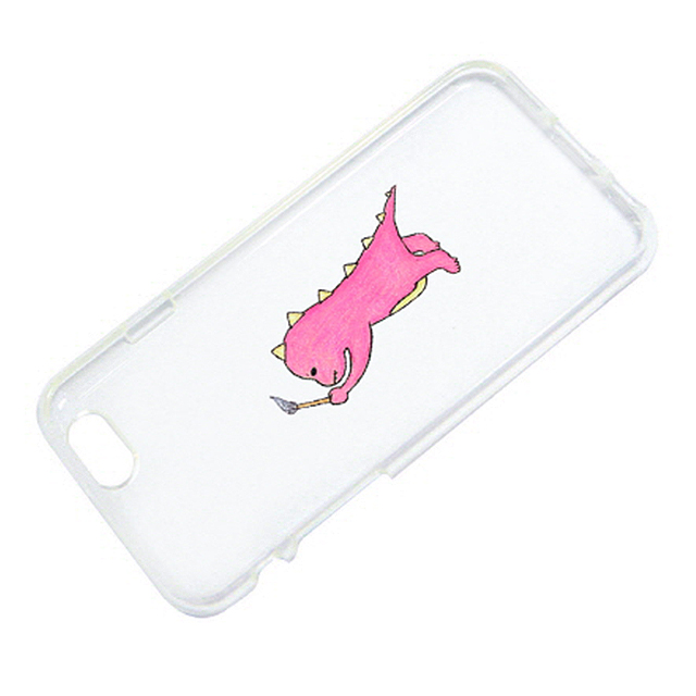 【iPhone6s/6 ケース】ソフトクリアケース (お絵かきザウルス/ピンク)goods_nameサブ画像
