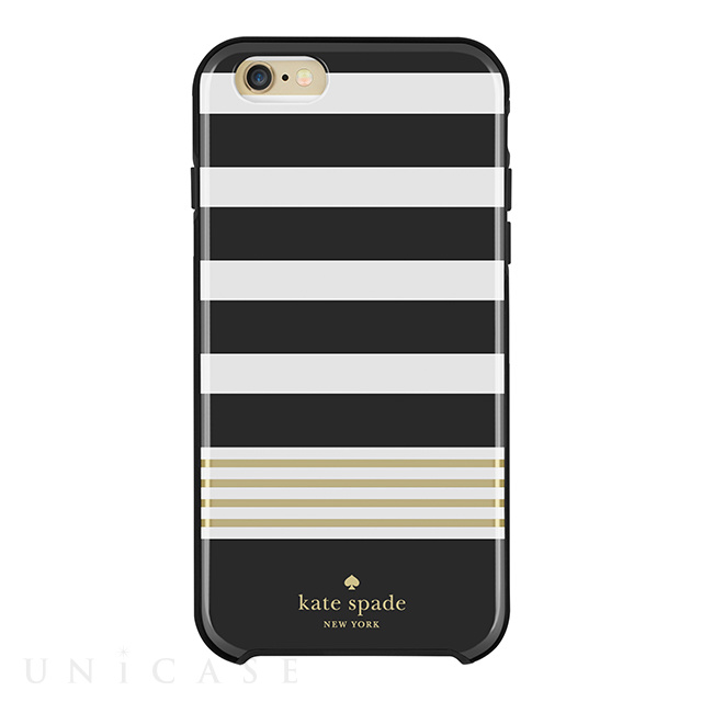【iPhone6s/6 ケース】Hybrid Hardshell Case (Stripe 2 Black/White/Gold Foil)