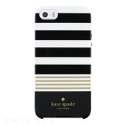 【iPhoneSE(第1世代)/5s/5 ケース】Hybrid Hardshell Case (Stripe 2 Black/White/Gold Foil)