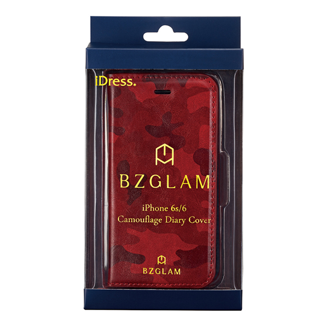 【iPhone6s/6 ケース】BZGLAM カモフラージュダイアリーカバー (レッド)goods_nameサブ画像