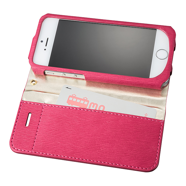 【iPhoneSE(第1世代)/5s/5 ケース】Flap Leather Case ”Colo” (Pink)goods_nameサブ画像