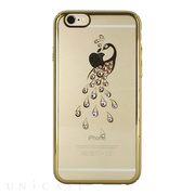 【iPhone6s/6 ケース】Rhinestone Rear Cover Case with Genuine SWAROVSKI Crystal Elements (Peacock/Clear/Gold)