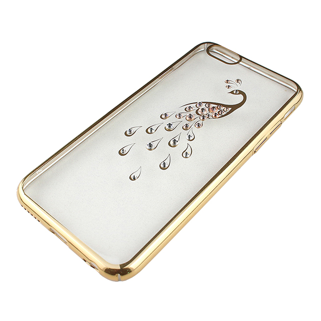 【iPhone6s/6 ケース】Rhinestone Rear Cover Case with Genuine SWAROVSKI Crystal Elements (Peacock/Clear/Gold)goods_nameサブ画像