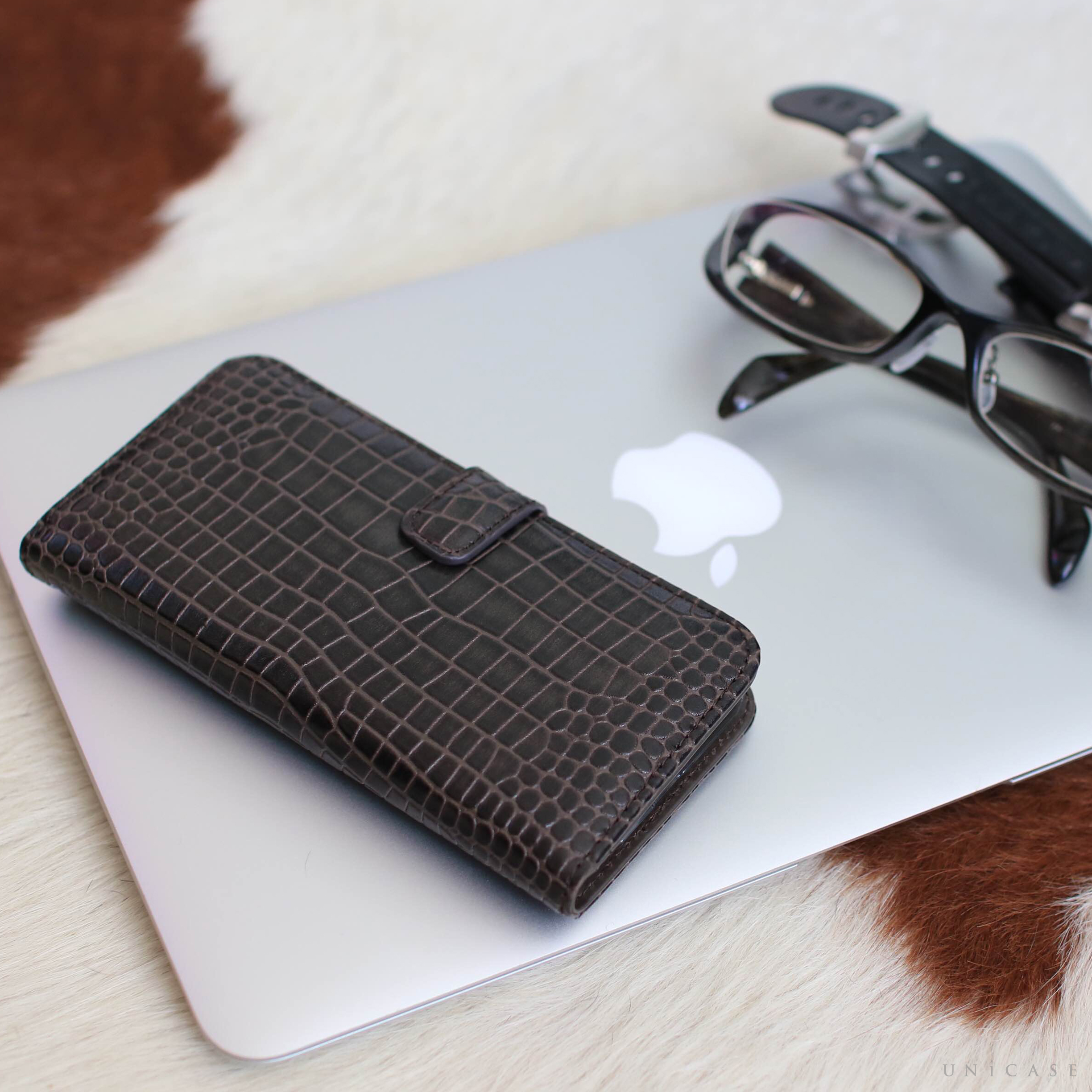 【iPhone6s/6 ケース】COWSKIN Diary Black×ALLIGATOR for iPhone6s/6goods_nameサブ画像