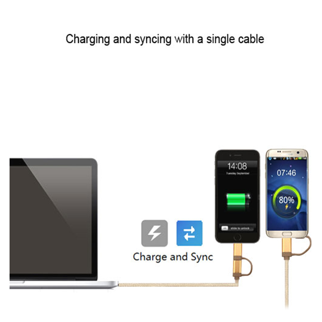 2 in 1 SYNC CABLE (Gold)goods_nameサブ画像