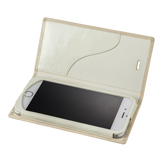 【iPhone6s/6 ケース】”Ena” Flap Enamel Leather Case (Beige)サブ画像