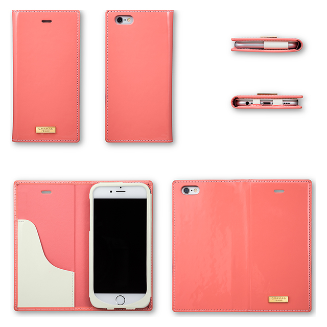 【iPhone6s/6 ケース】”Ena” Flap Enamel Leather Case (Beige)サブ画像