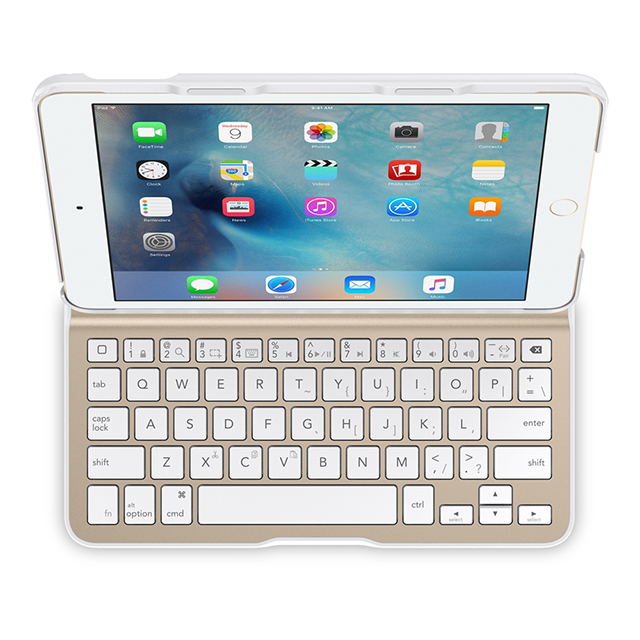 【iPad mini4 ケース】QODE Ultimate Lite キーボードケース (ホワイト/ゴールド)サブ画像