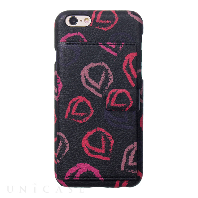 【iPhone6s/6 ケース】Crayon Back cover (Black+Pink)