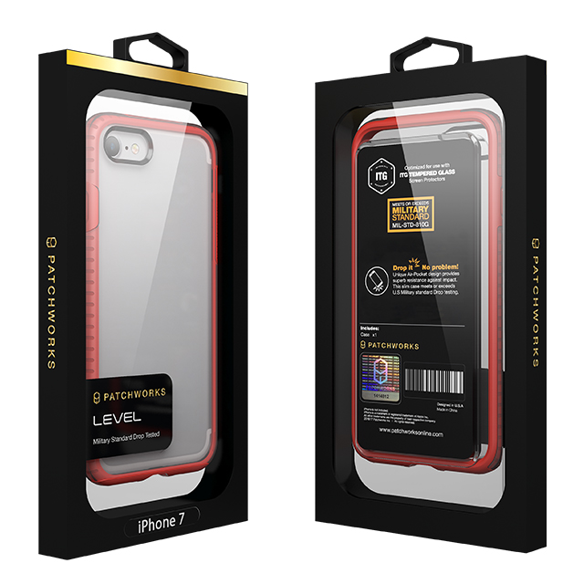 【iPhone8/7 ケース】Level Case (Red/Clear)goods_nameサブ画像