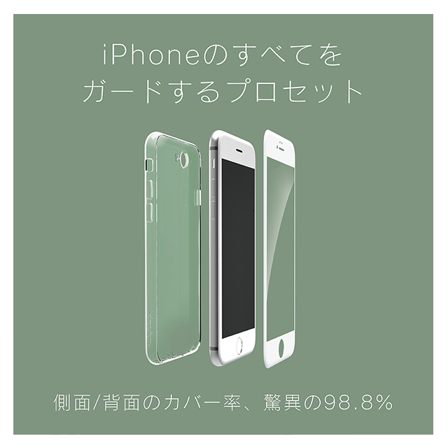 【iPhone7 ケース】AegisPro フルガード立体ガラス+TPUケース (クリア+ホワイト)goods_nameサブ画像