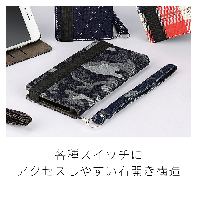 【iPhone7/6s/6 ケース】Libro マグネットレスフリップケース (ブルーカモフラージュ)goods_nameサブ画像